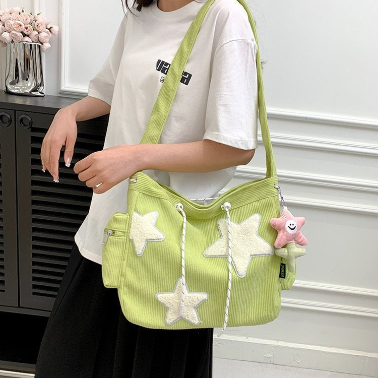 Cute Star Canvas Messenger Crossbody Bag