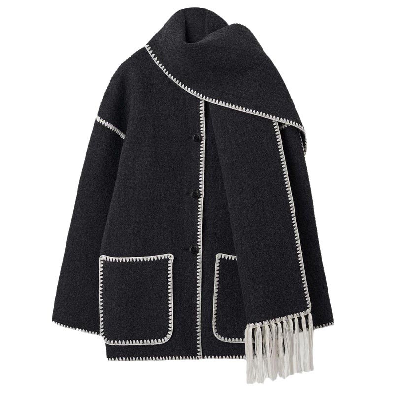 🍂Women’s Tassel Scarf Tweed Coat🍂