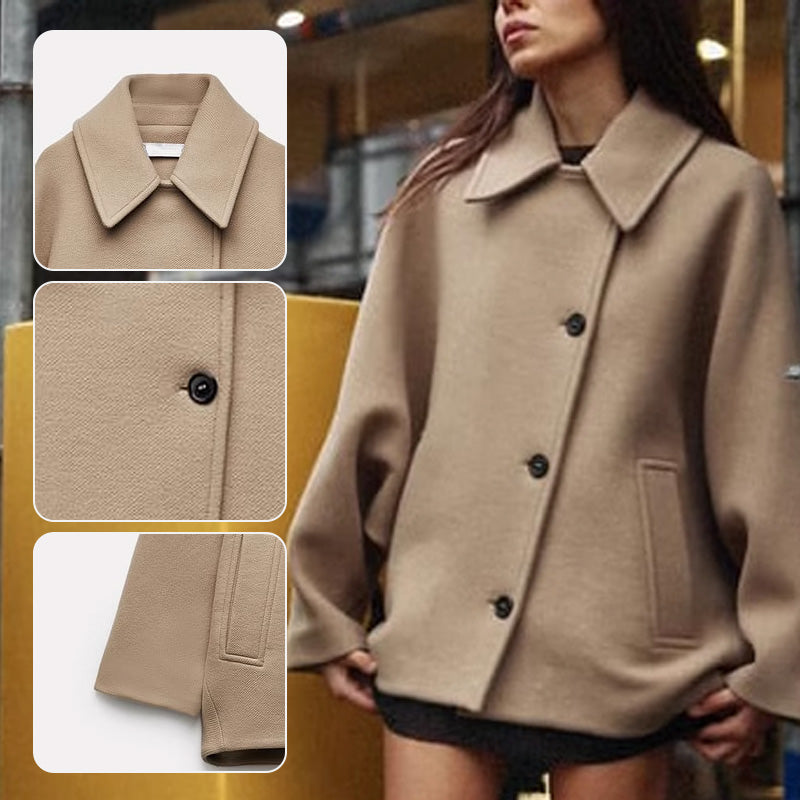 Women’s Elegant Batwing Sleeve Coat with Pockets