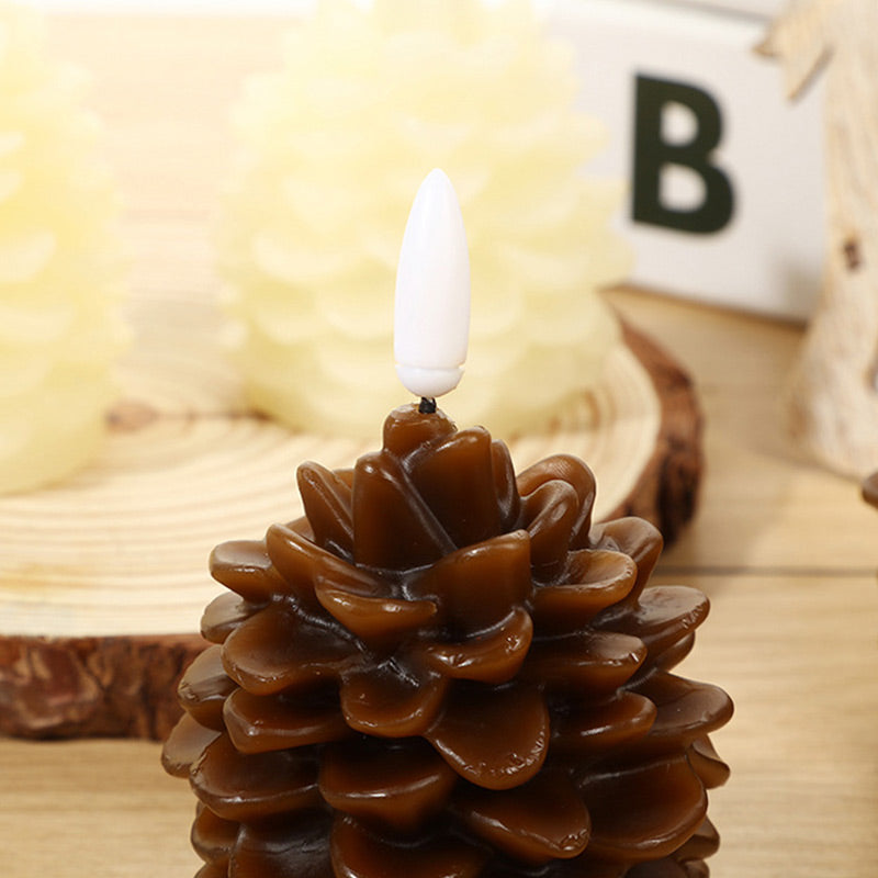 Flameless LED Pine Cone Candles for Holiday Decor