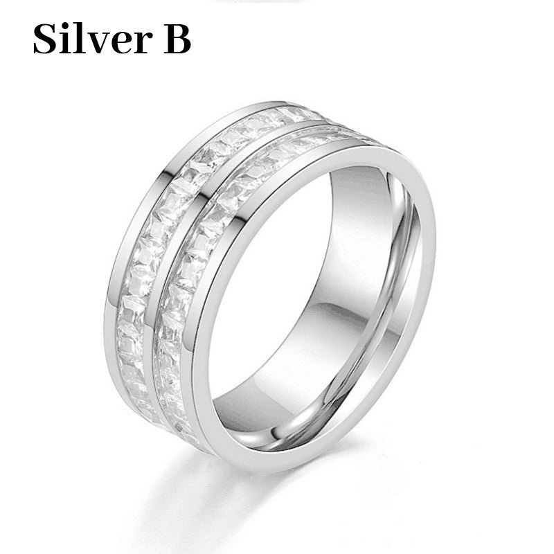 🎅Early Xmas Sales - 50% OFF🎄Light Luxury Niche Titanium Steel Zircon Ring