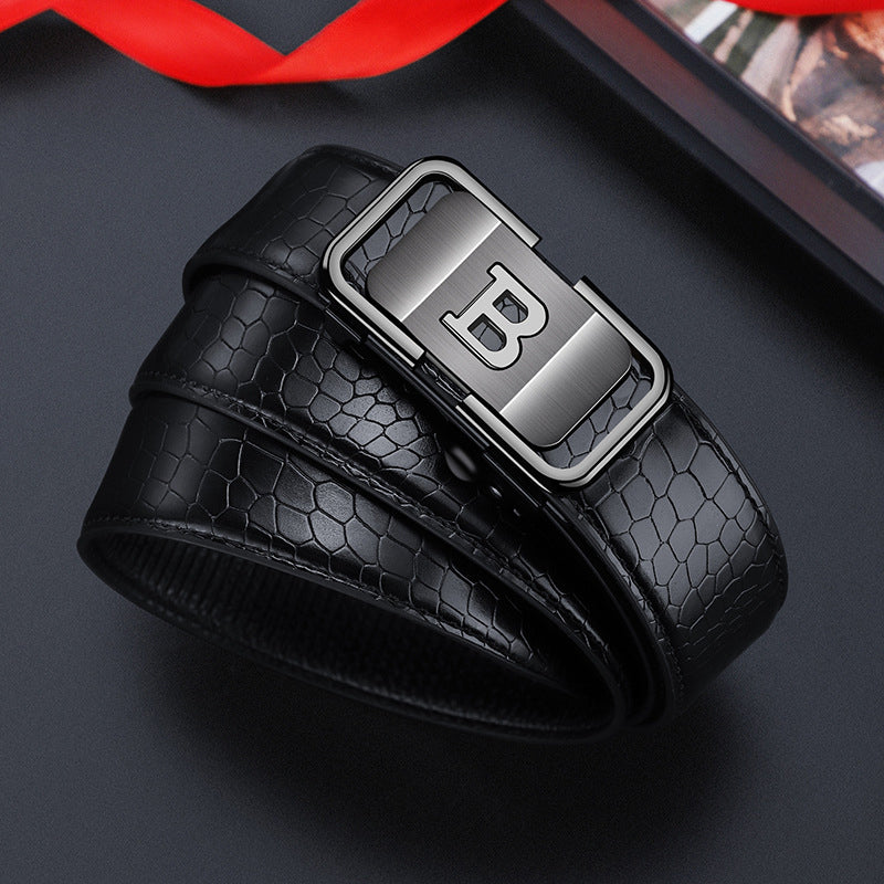 Wear-Resistant Automatic Slide Buckle Vintage Belt