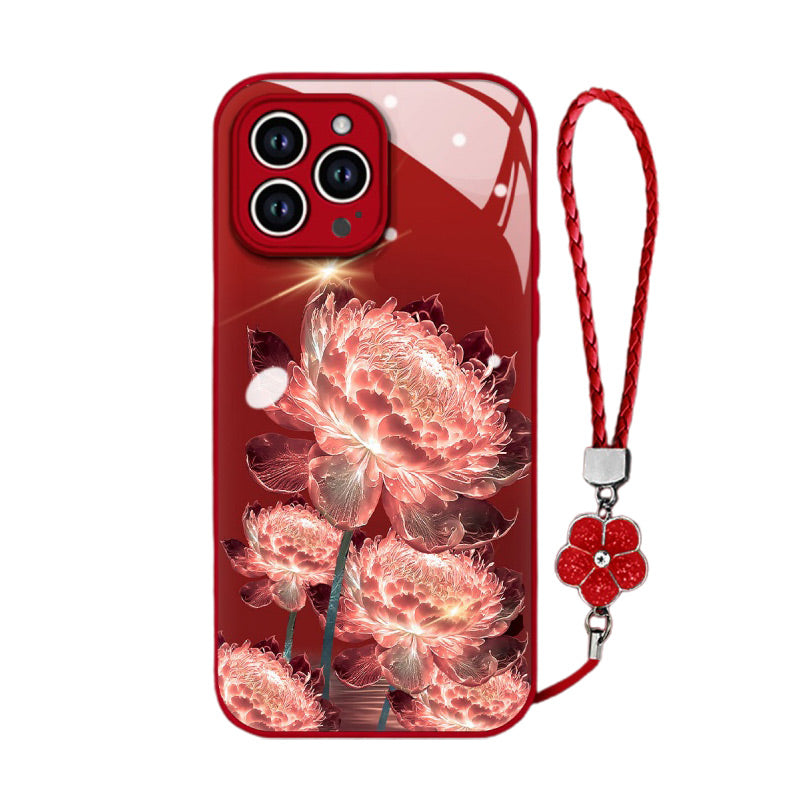 Shockproof Epiphyllum Slim Liquid Glass Phone Case