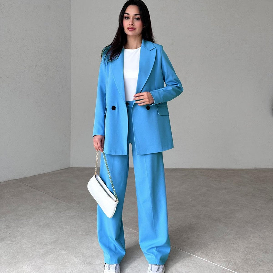 Women's Long 2-Piece Blazer Suit Set