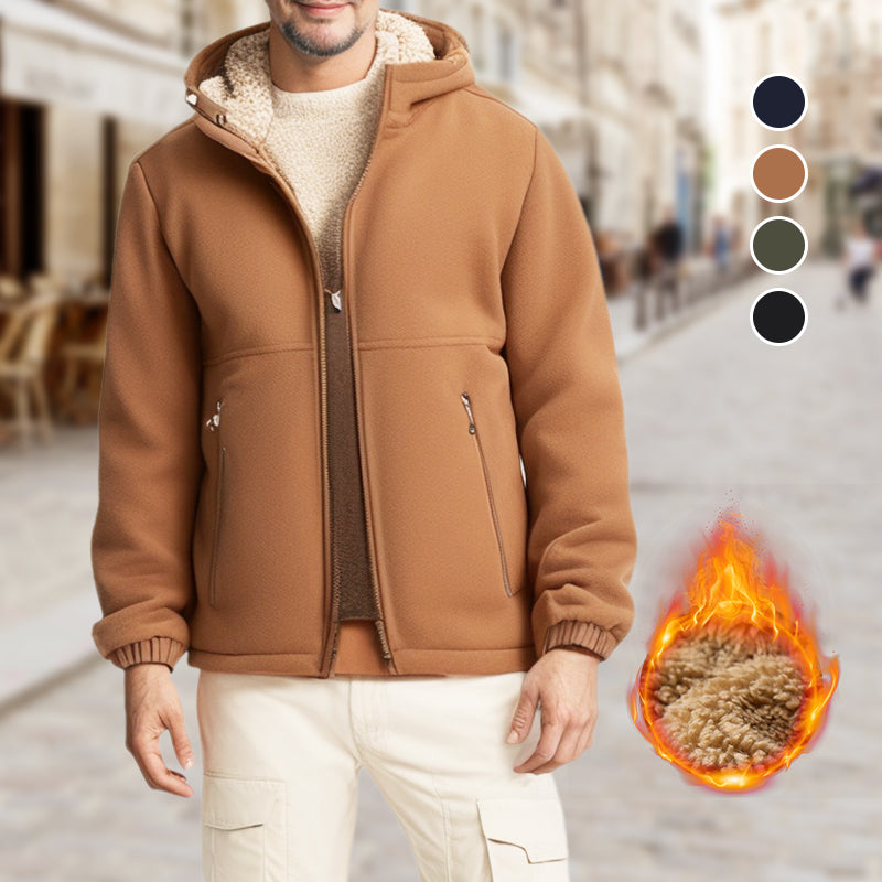 Men's Casual Warm Zip Up Hoodie Jacket