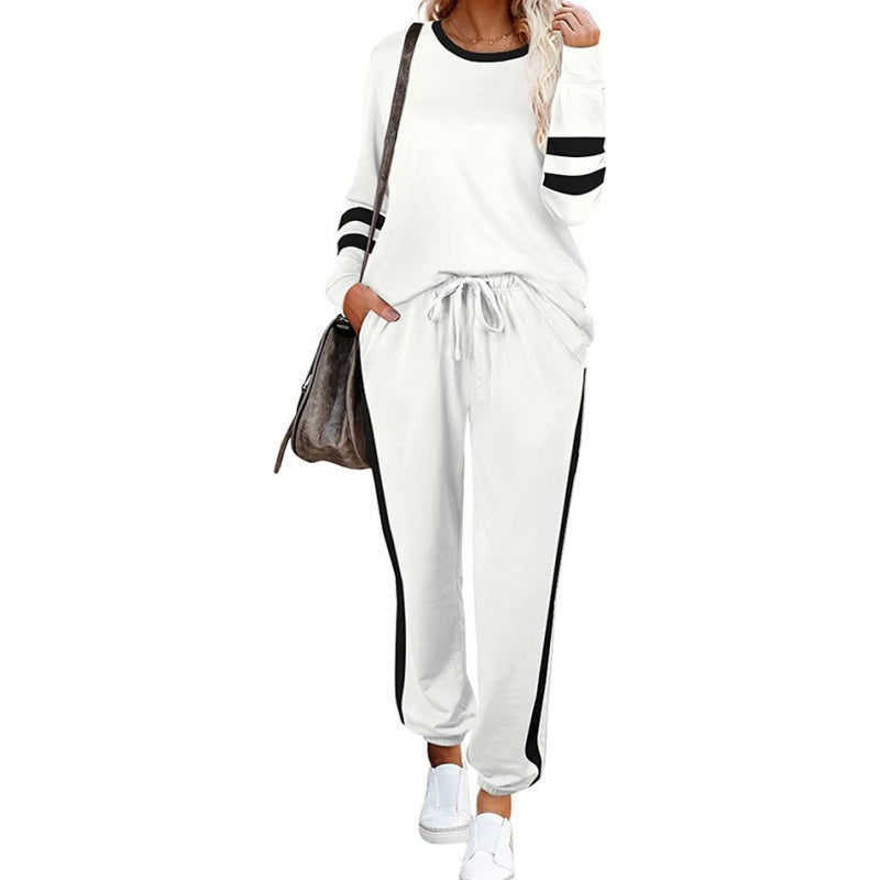 Women’s 2-Piece Crewneck Color-Block Sweatsuit