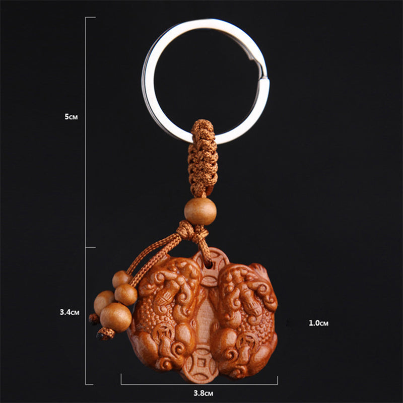 Lucky Double Pixiu Keychain - Fortune-Bringing & Fortune-Enhancing