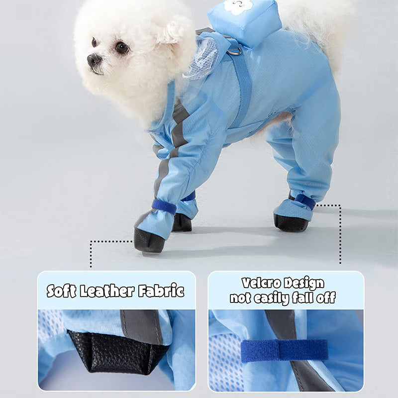 Cute Full Wrap Pet Rain Coat with Mask