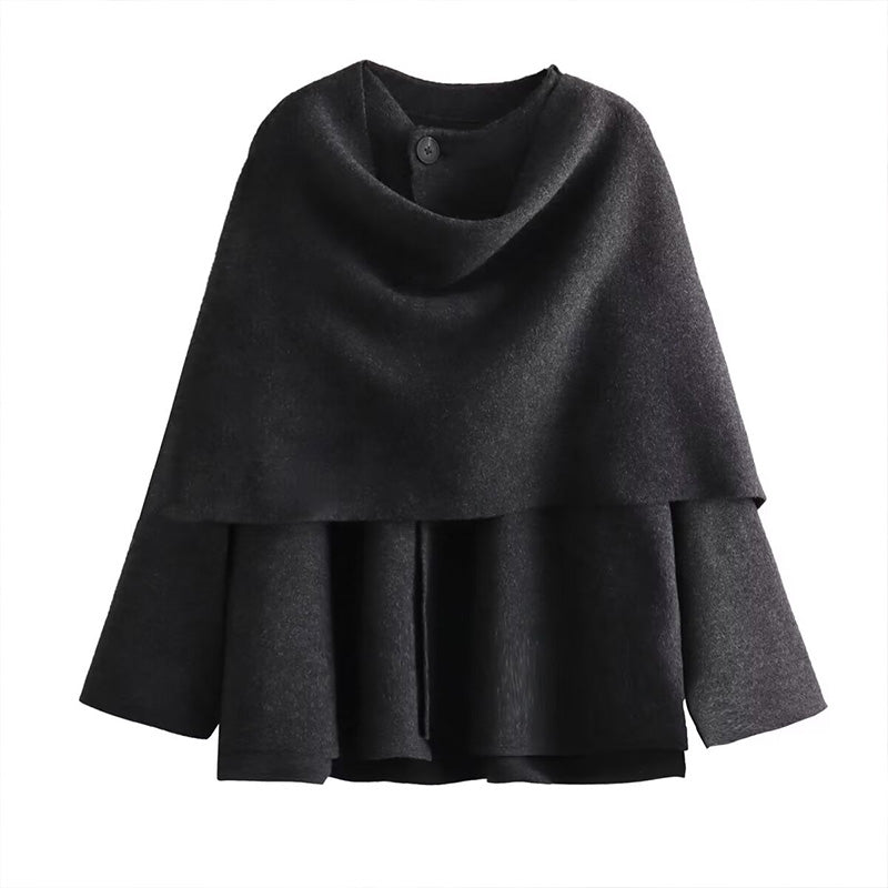 Women's Cozy Solid Elegant Cape Coat