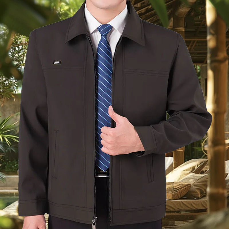 Men's Casual Laydown Collar Jacket with Pockets