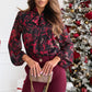 Women's Fashionable Printed Bow Collar Chiffon Long-sleeved Shirt