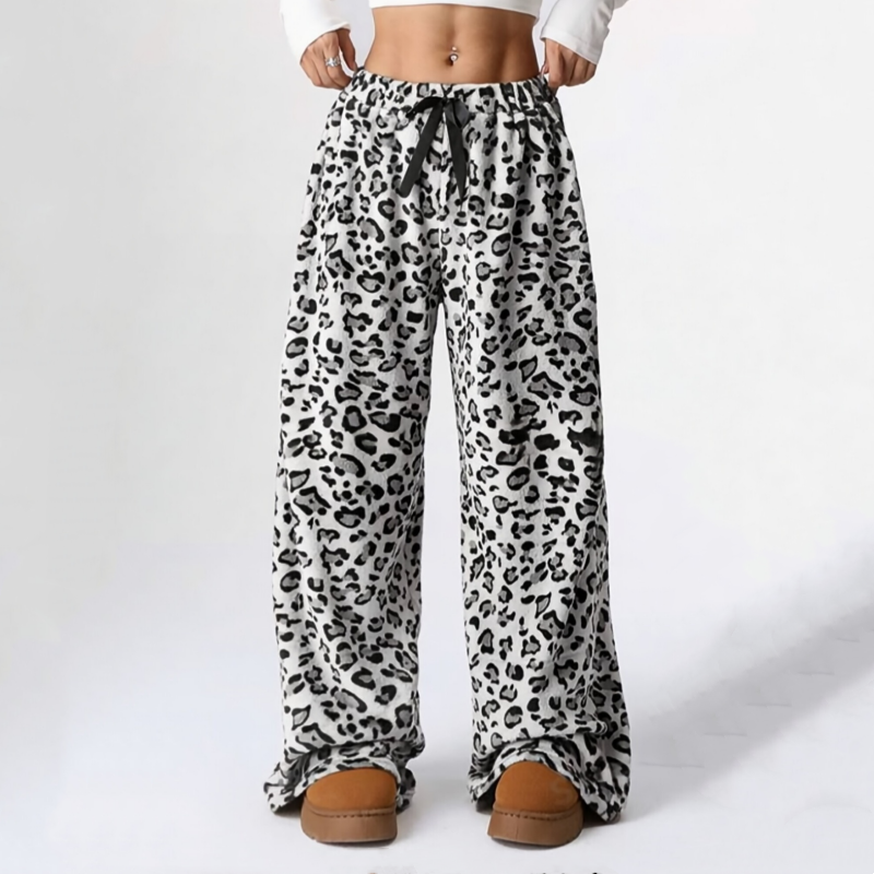 Women’s Leopard Print Wide Leg Pants