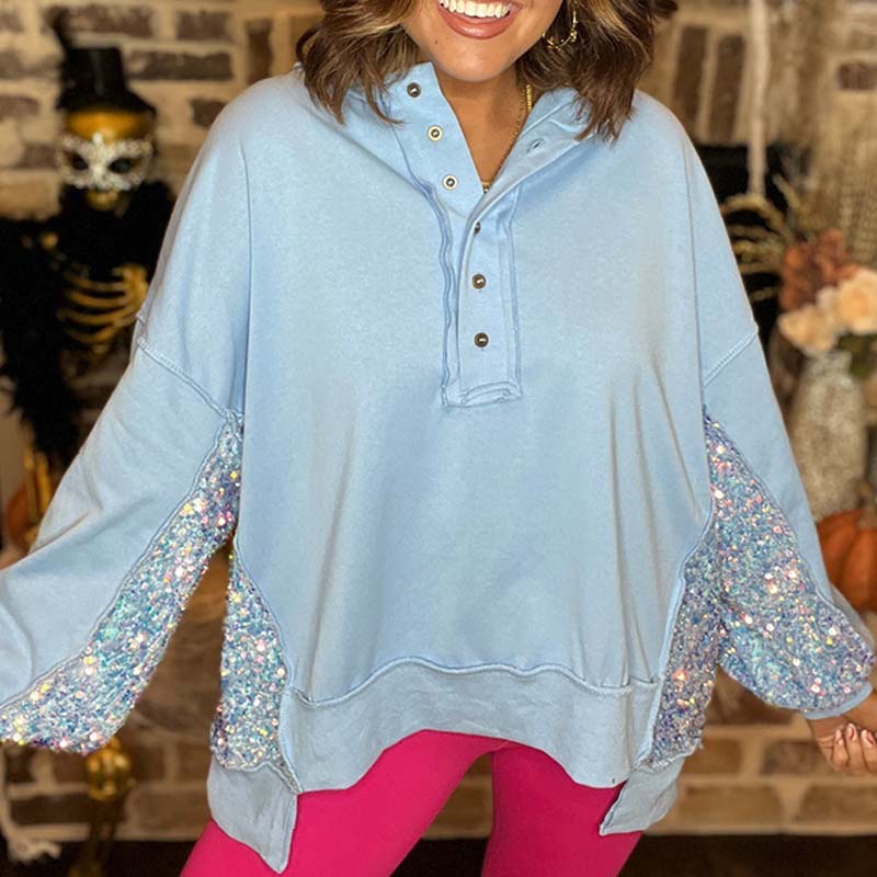 Women's Sequins Patch  Sweatshirt