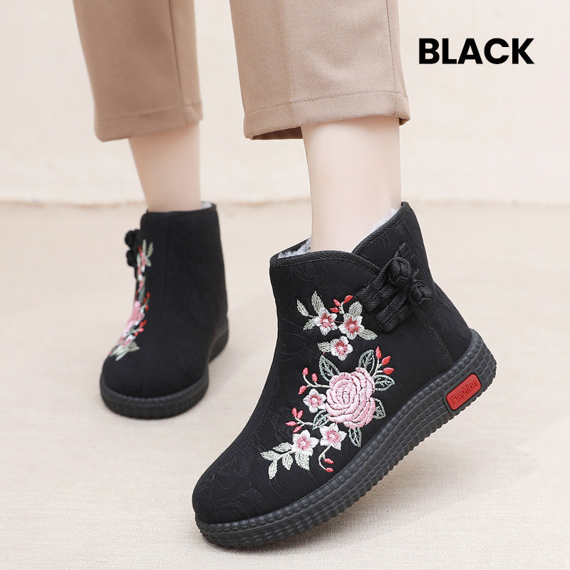 Women's Padded Warm Embroidered Snow Boots