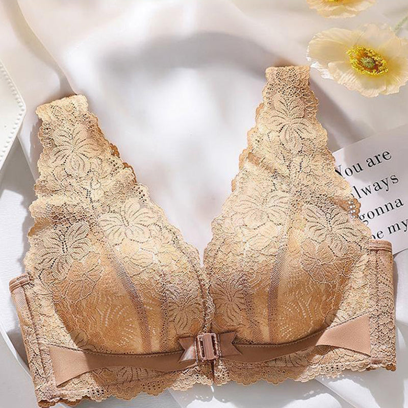 💜 LAST DAY PROMOTION - 50% OFF💜Lace Open Button Closure Anti-Sagging Breathable Bra