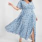 Sweet Floral V-Neck Single-Side Split Dress