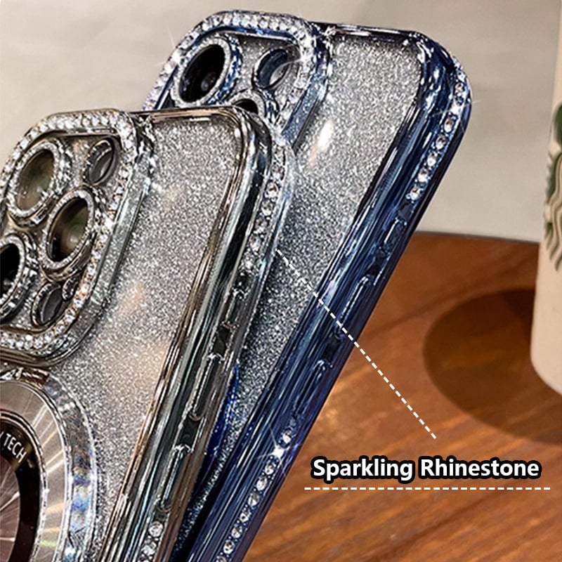 🎁2025 HOT SALE🎉💝Glitter Rhinestones Magnetic iPhone Case with Invisible Stand