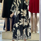 Women's V-Neck Printed Loose Long Sleeve Dresses
