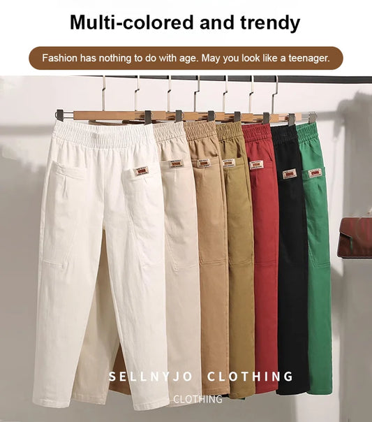 🔥2025 NEW SALES - 50% OFF🔥Women's Elastic Waist Cotton Pants