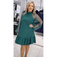 ❤What should I wear tomorrow?❤Mesh Long Sleeve Dress with Pleated Hem