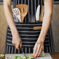 Adjustable Kitchen Cooking Striped Apron with Pockets