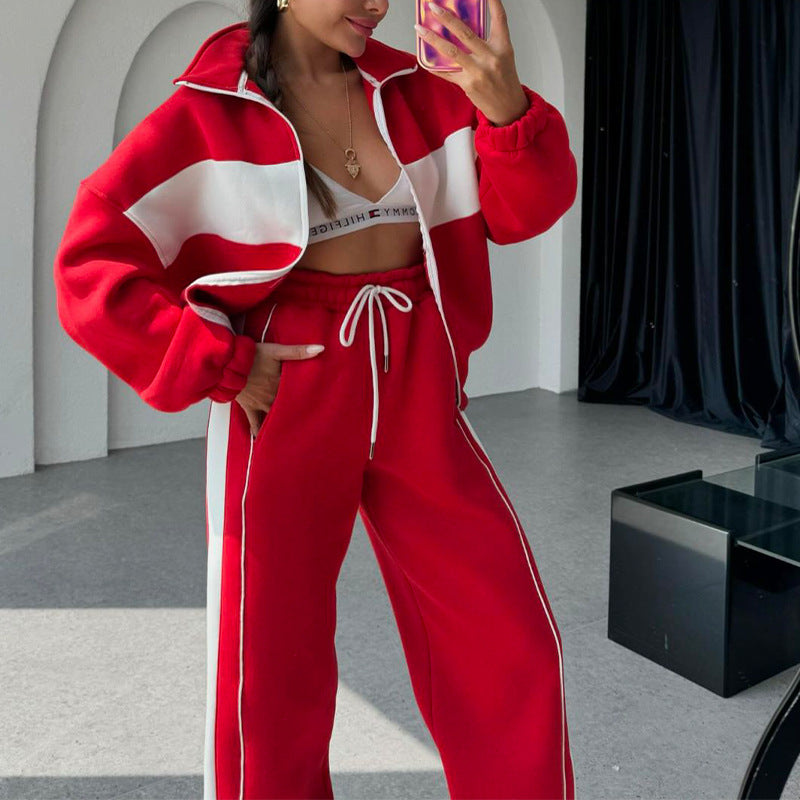 🔥Seasonal discount 53%🔥Women's Two-Piece Color-Block Tracksuit