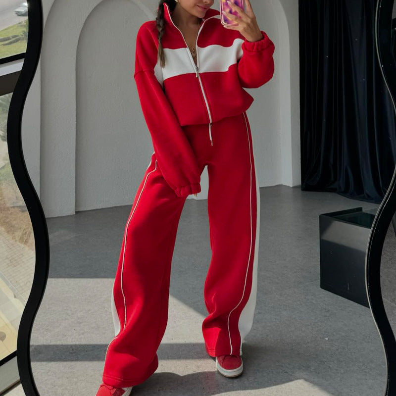 🔥Seasonal discount 53%🔥Women's Two-Piece Color-Block Tracksuit