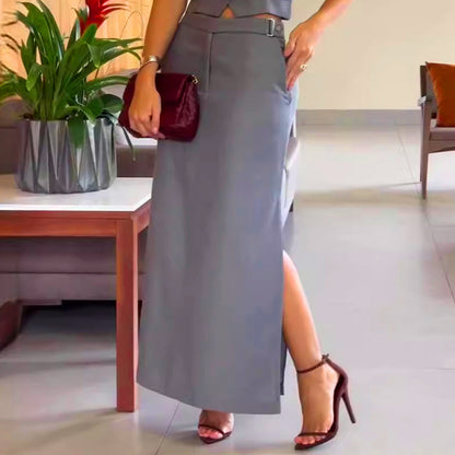 🔥Hot🔥 Retro Sleeveless Long Skirt Two Piece Set