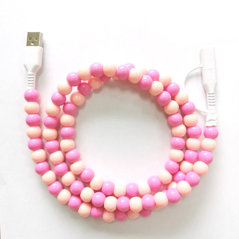 2-In-1 USB To Type-C ＆ Lighting Beaded Charger Cord