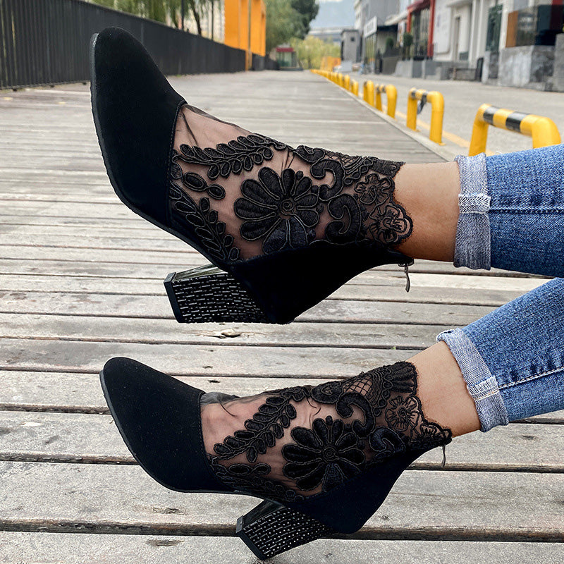 Women's Summer Elegant Lace High Heels