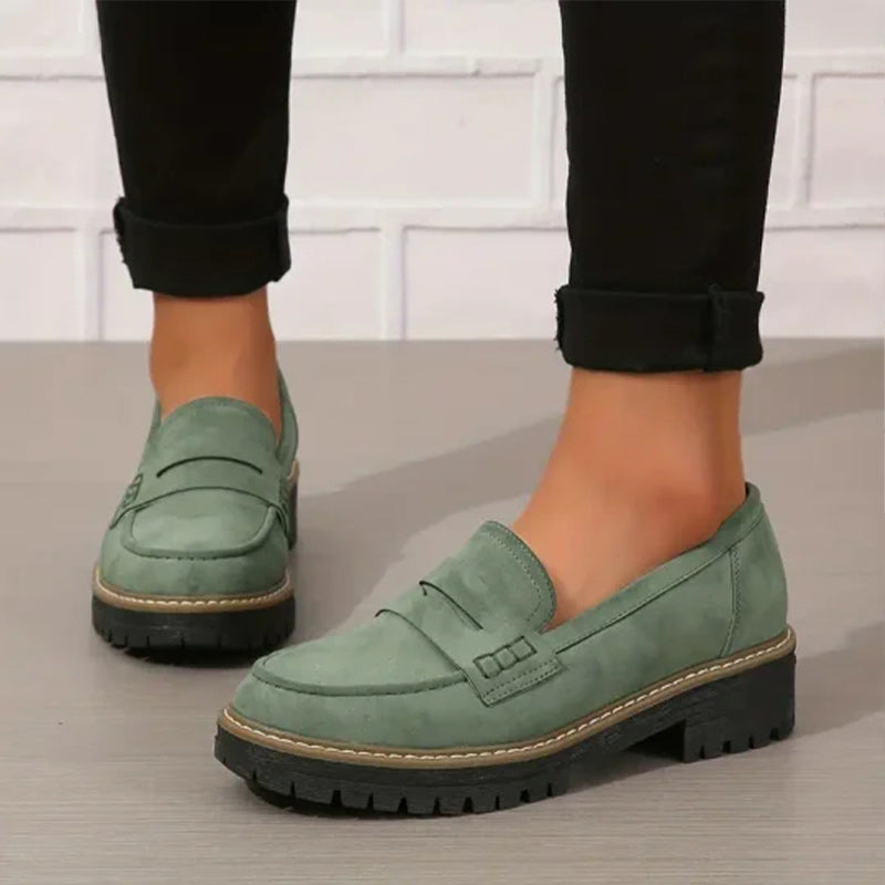 Comfortable chunky loafers for women with platform