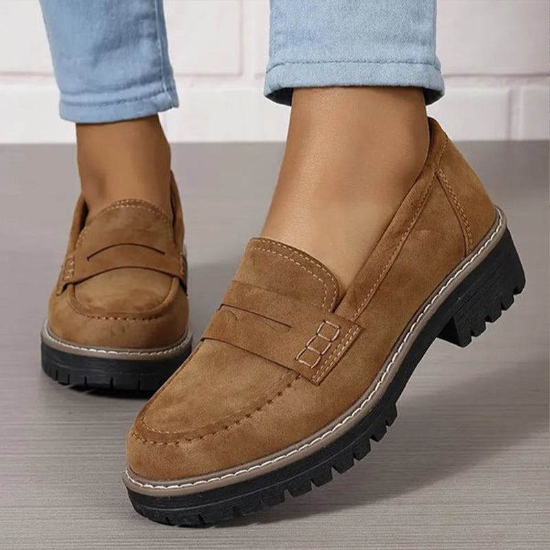 Comfortable chunky loafers for women with platform