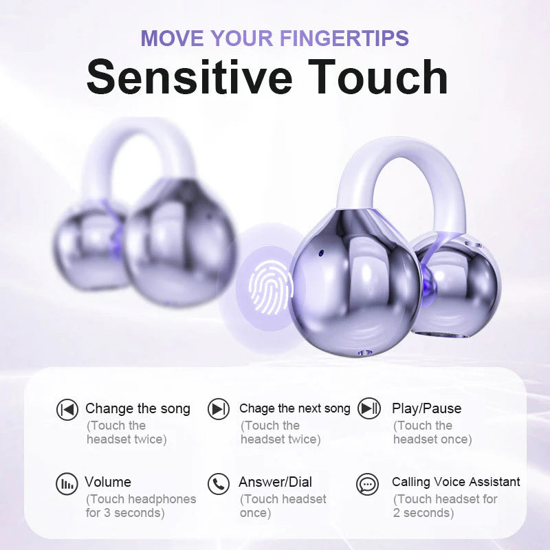 Lightweight Open Ear Clip Bluetooth Headphones