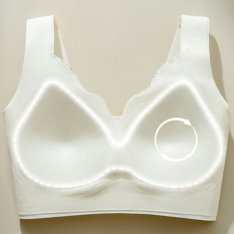 3D Lace Bra with Fixed Padding for Middle-Aged Women