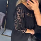 🌸Spring Specials🌸 Women’s Elegant Black Midi Dress with Sheer Lace Panel
