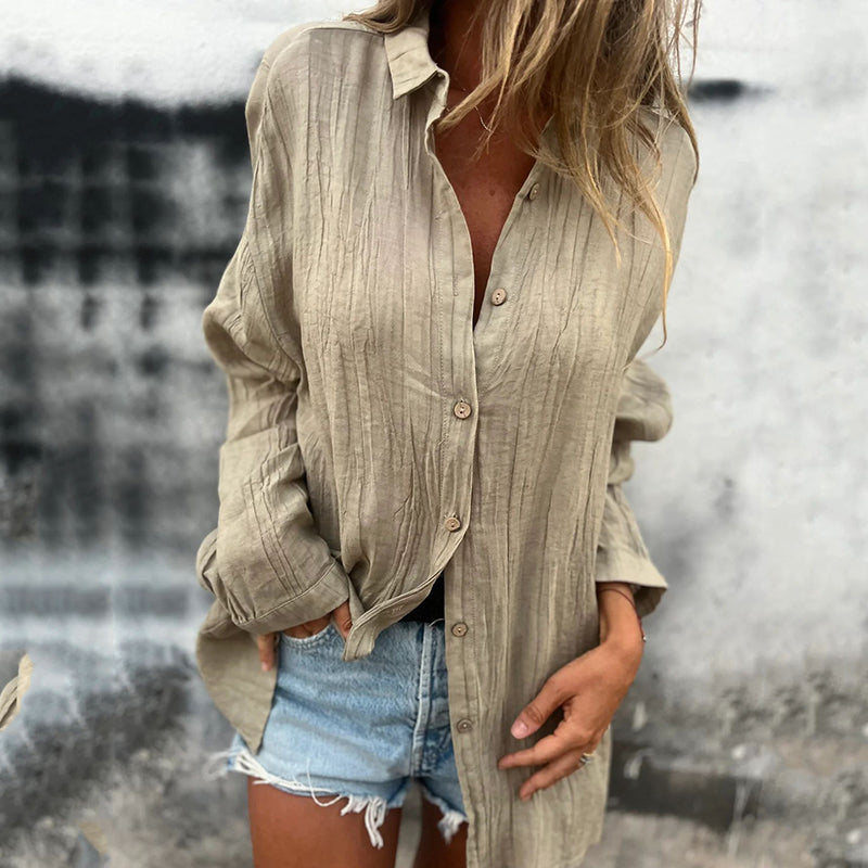 💖Limited Sale 50% OFF💖Women's Oversized Linen Button-Up Shirt