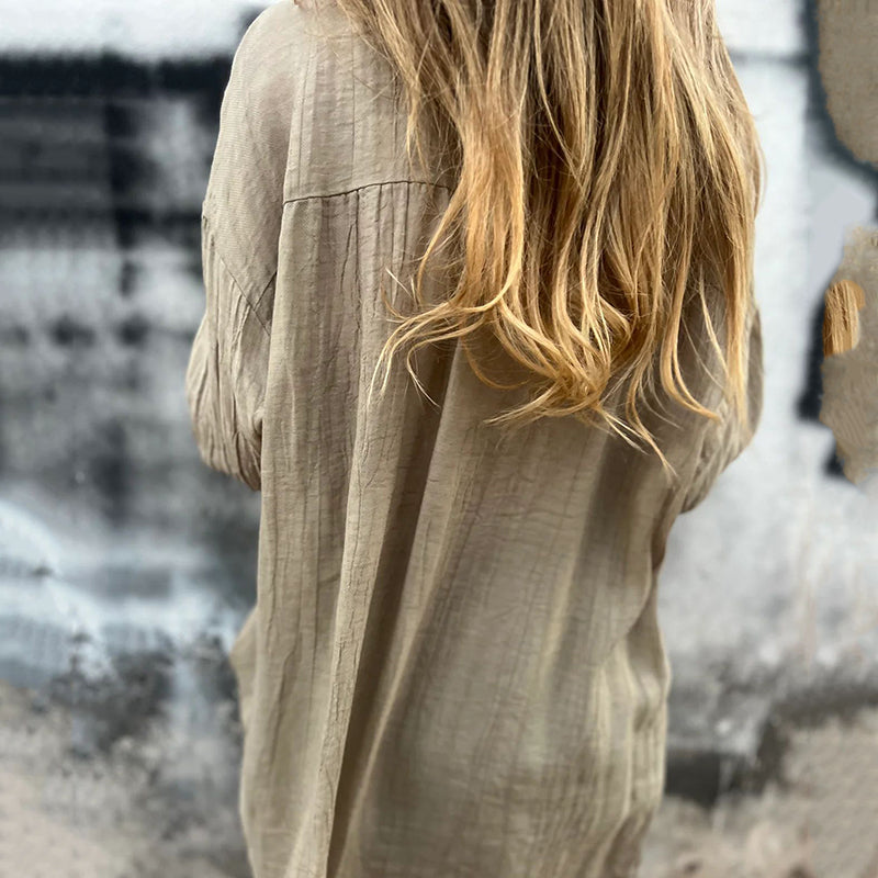 💖Limited Sale 50% OFF💖Women's Oversized Linen Button-Up Shirt