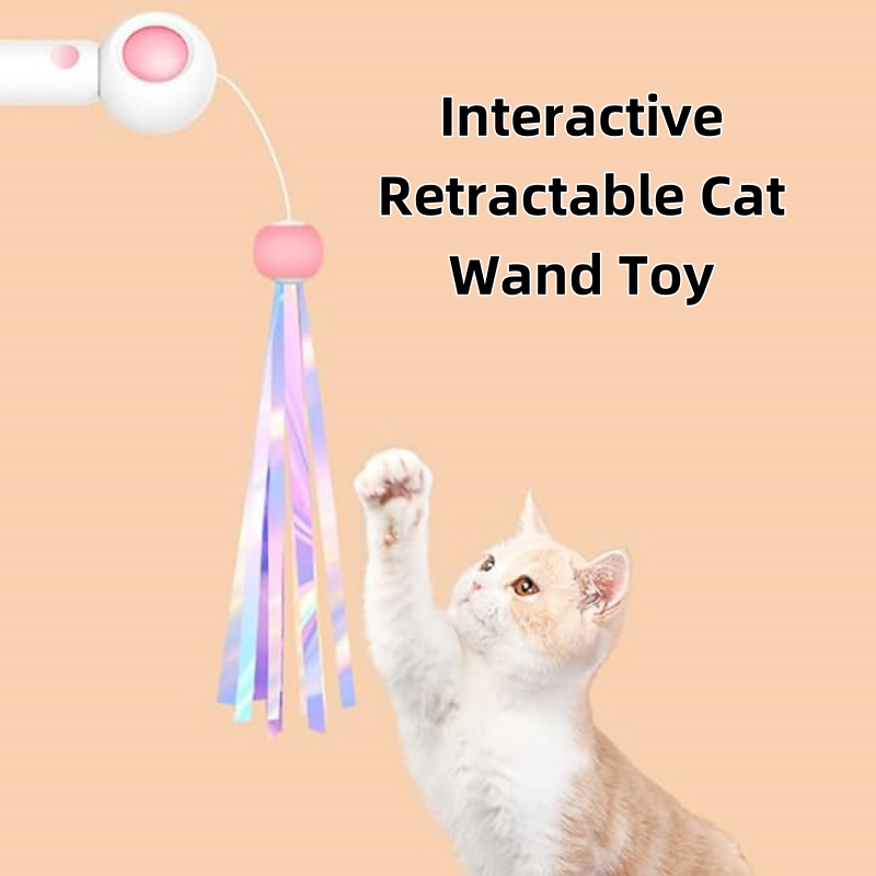 Interactive Retractable Cat Wand Toy