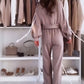 Round-Neck Top & Wide-Leg Pants 2-Piece Set