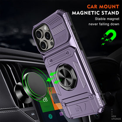 💥💥💥Phone Case with Card Holder & Ring Grip for iPhone