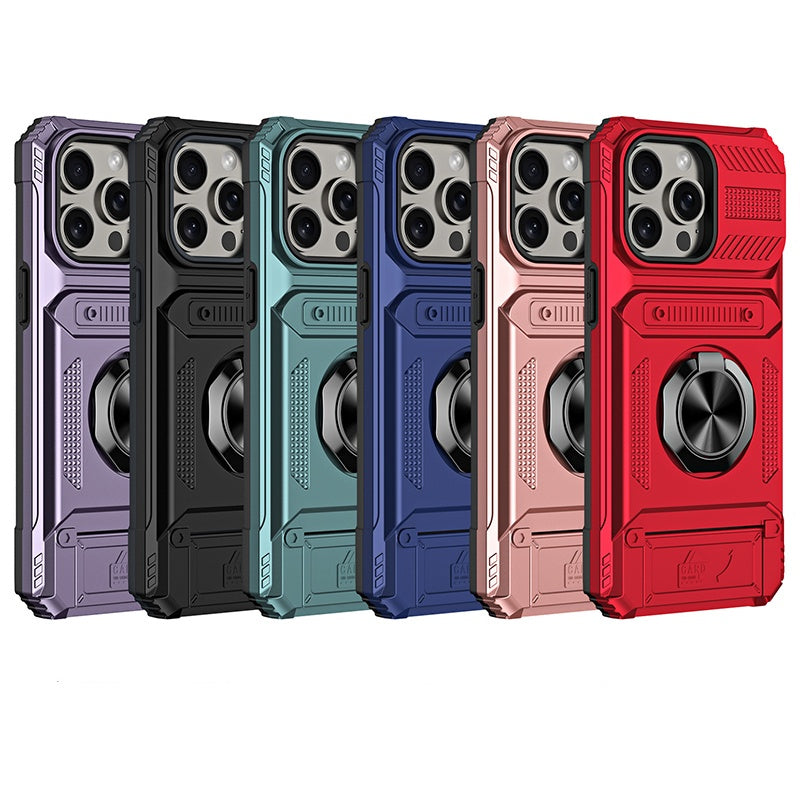 💥💥💥Phone Case with Card Holder & Ring Grip for iPhone
