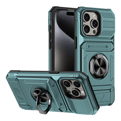 💥💥💥Phone Case with Card Holder & Ring Grip for iPhone