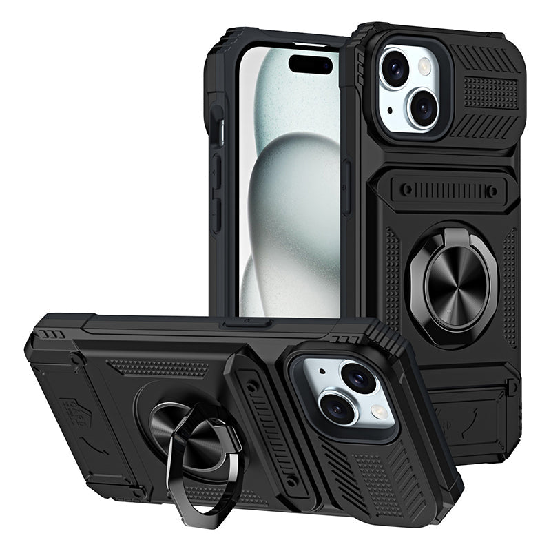 💥💥💥Phone Case with Card Holder & Ring Grip for iPhone