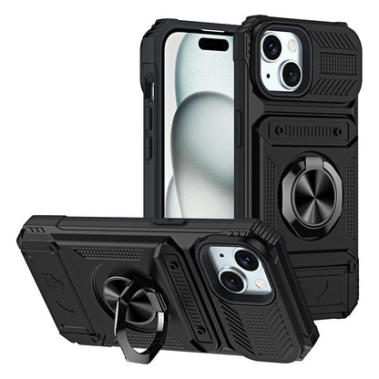 💥💥💥Phone Case with Card Holder & Ring Grip for iPhone