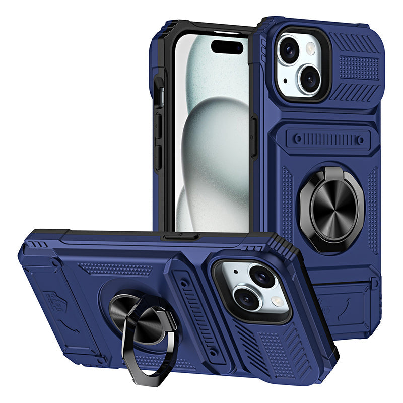 💥💥💥Phone Case with Card Holder & Ring Grip for iPhone