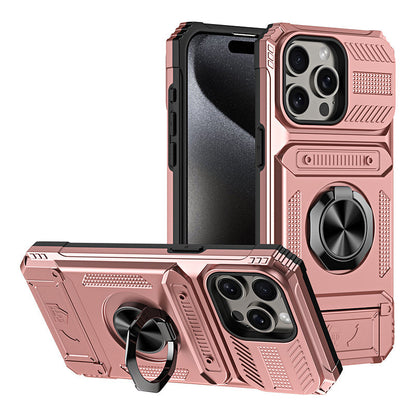 💥💥💥Phone Case with Card Holder & Ring Grip for iPhone