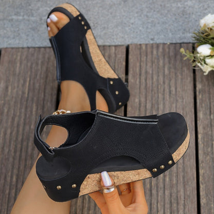 Women’s Round-Toe Platform Chunky Heel Sandals