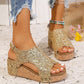 Women’s Round-Toe Platform Chunky Heel Sandals
