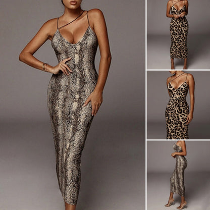 Women's Fashion Sleeveless Spaghetti Strap V-Neck Dresses
