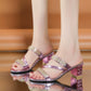 💕Women's Rhinestone-Embellished Block Heel Sandals🎁
